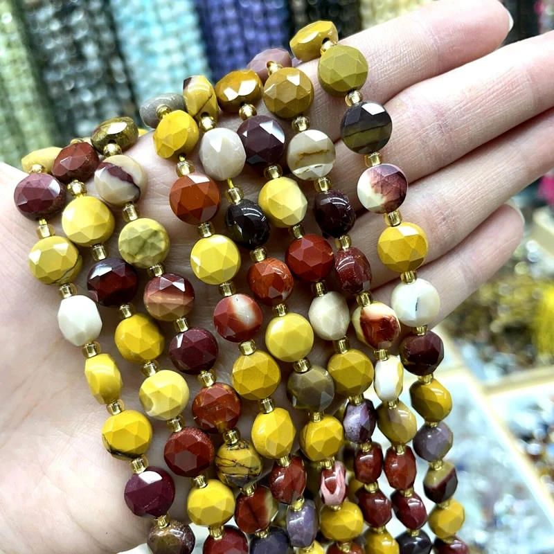 8MM Natural Stone Amethyst Tiger Eye Rose Quartz Gemstone Cut Beads DIY Jewelry Making Bracelet Necklace Accessories Wholesale
