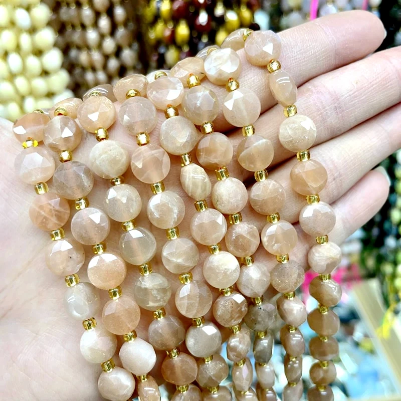 8MM Natural Stone Amethyst Tiger Eye Rose Quartz Gemstone Cut Beads DIY Jewelry Making Bracelet Necklace Accessories Wholesale