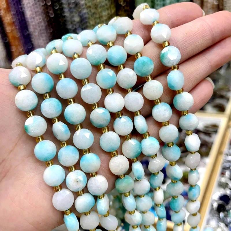 8MM Natural Stone Amethyst Tiger Eye Rose Quartz Gemstone Cut Beads DIY Jewelry Making Bracelet Necklace Accessories Wholesale