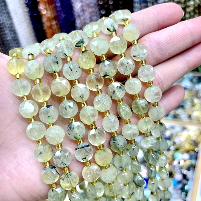 8MM Natural Stone Amethyst Tiger Eye Rose Quartz Gemstone Cut Beads DIY Jewelry Making Bracelet Necklace Accessories Wholesale