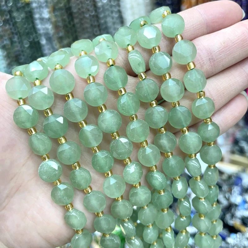 8MM Natural Stone Amethyst Tiger Eye Rose Quartz Gemstone Cut Beads DIY Jewelry Making Bracelet Necklace Accessories Wholesale