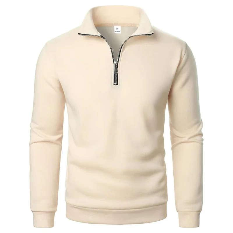 Spring Autumn new Casual Half Zipper stand collar sweatshirt Trend Simple slim men Pullover long sleeve tops Men's sweatshirt