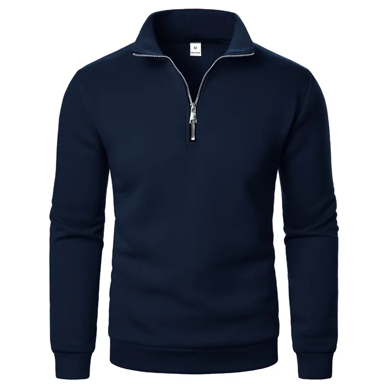 Spring Autumn new Casual Half Zipper stand collar sweatshirt Trend Simple slim men Pullover long sleeve tops Men's sweatshirt