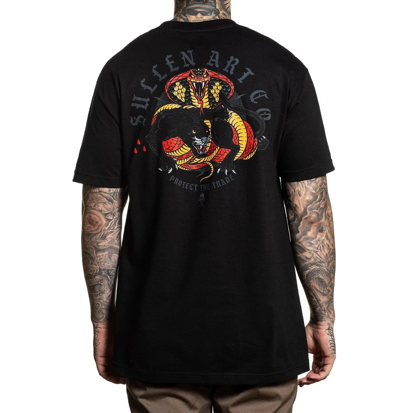 Sullen Art Collective Rigoni Skull Blue Premium Fit Mens T-Shirt Tattoo High-end Luxury Unisex Style Both of Men and Women