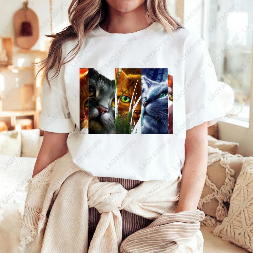 Warrior Cats Art Print Unisex Cotton T Shirt Fashion Casual Summer Top For Men Womenasual Crew Neck Short Sleeve Cotton