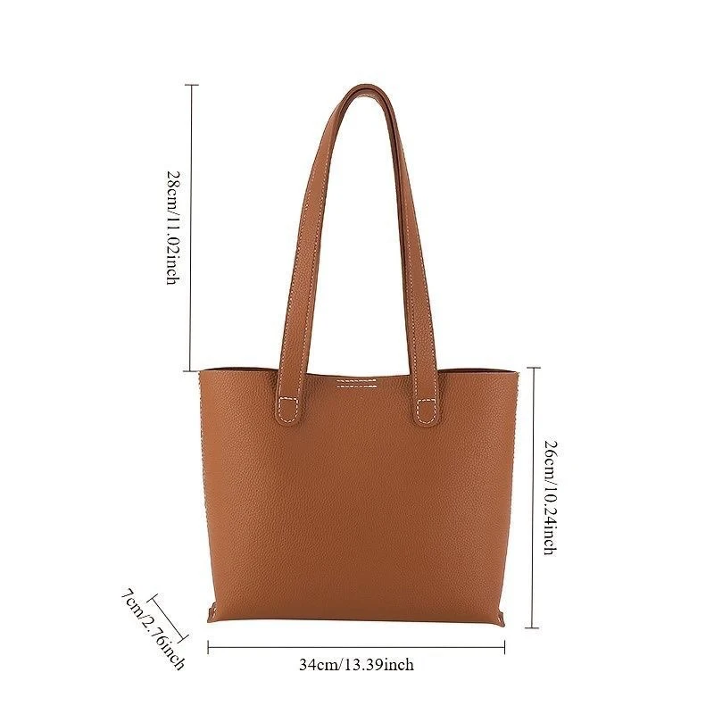 DIY Handmade Tote Bag Accessories PU Material Solid-color Shoulder Bag Make By Oneself Large Capacity Trendy Ladies' Bags