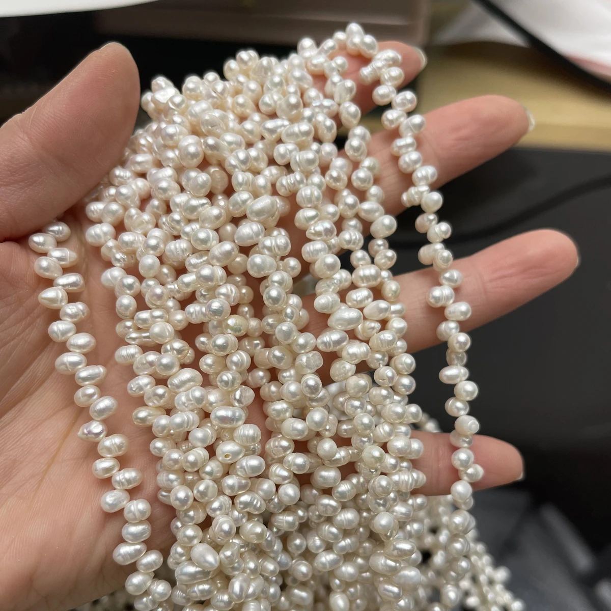 4–5mm Wheat-ear Shape 100% Natural Freshwater Pearls Loose Beads for Jewelry Making DIY Necklaces Bracelets and Accessories 36cm
