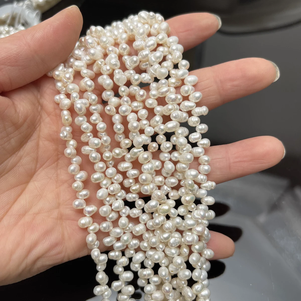 4–5mm Wheat-ear Shape 100% Natural Freshwater Pearls Loose Beads for Jewelry Making DIY Necklaces Bracelets and Accessories 36cm