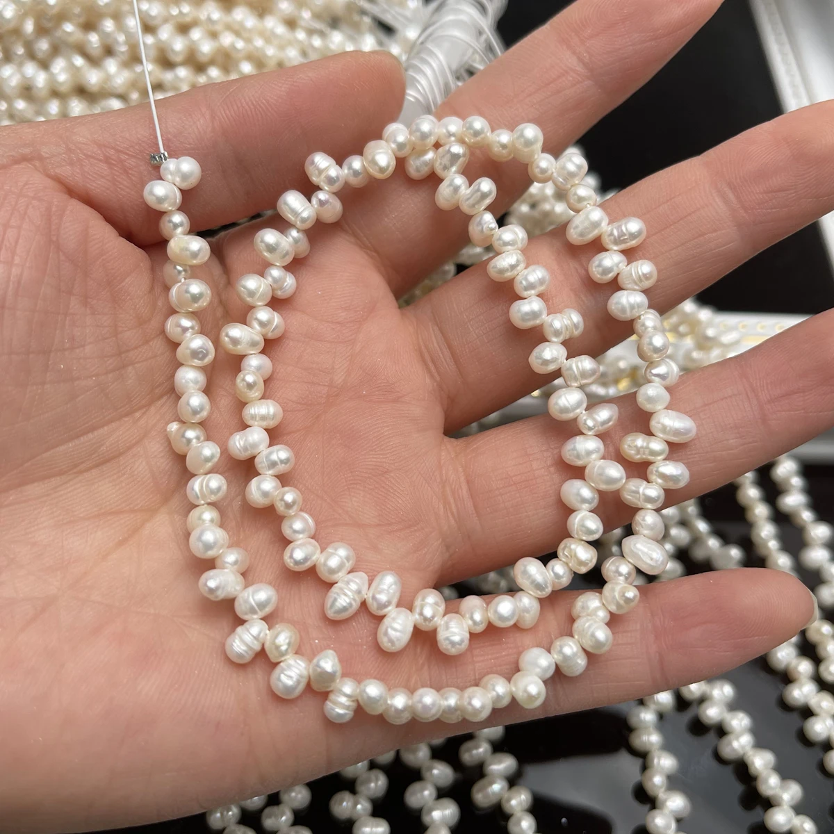 4–5mm Wheat-ear Shape 100% Natural Freshwater Pearls Loose Beads for Jewelry Making DIY Necklaces Bracelets and Accessories 36cm
