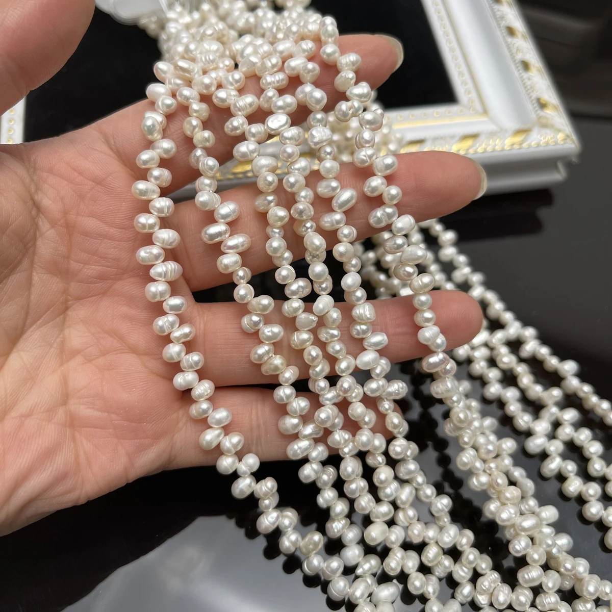 4–5mm Wheat-ear Shape 100% Natural Freshwater Pearls Loose Beads for Jewelry Making DIY Necklaces Bracelets and Accessories 36cm