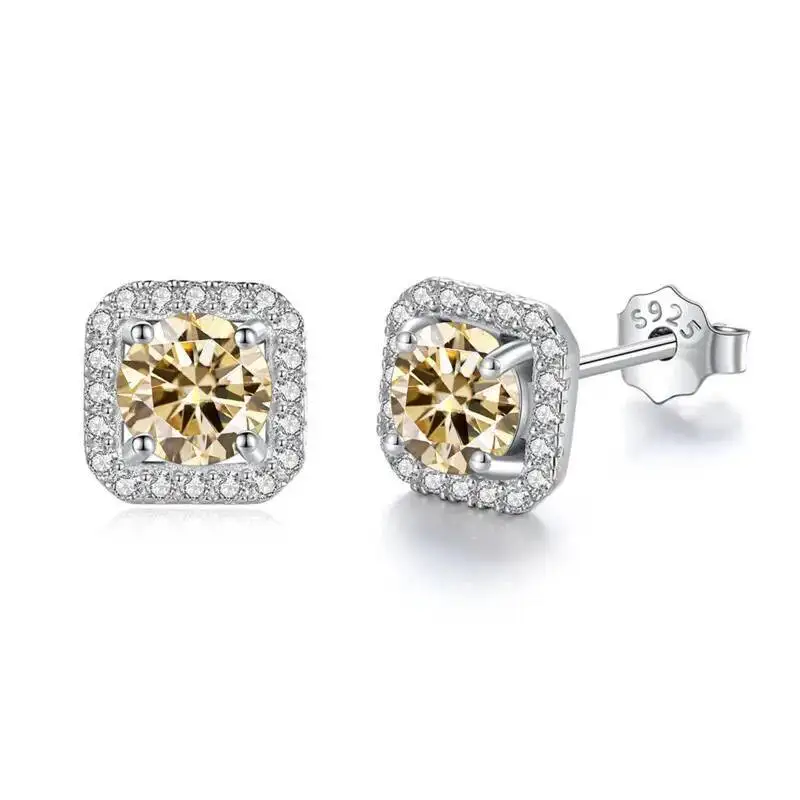 JoiasHome 925 Sterling Silver D Color VVS Moissanite Stud Earrings Women Luxury Fine Jewelry