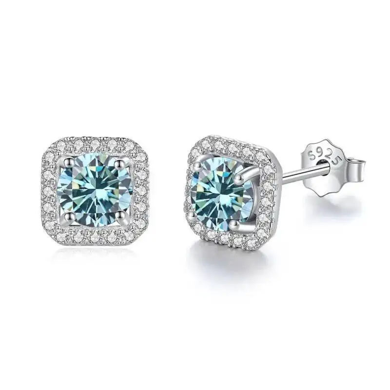 JoiasHome 925 Sterling Silver D Color VVS Moissanite Stud Earrings Women Luxury Fine Jewelry