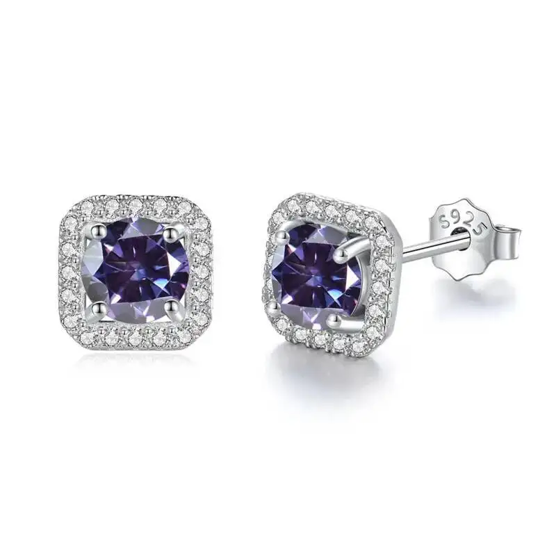 JoiasHome 925 Sterling Silver D Color VVS Moissanite Stud Earrings Women Luxury Fine Jewelry