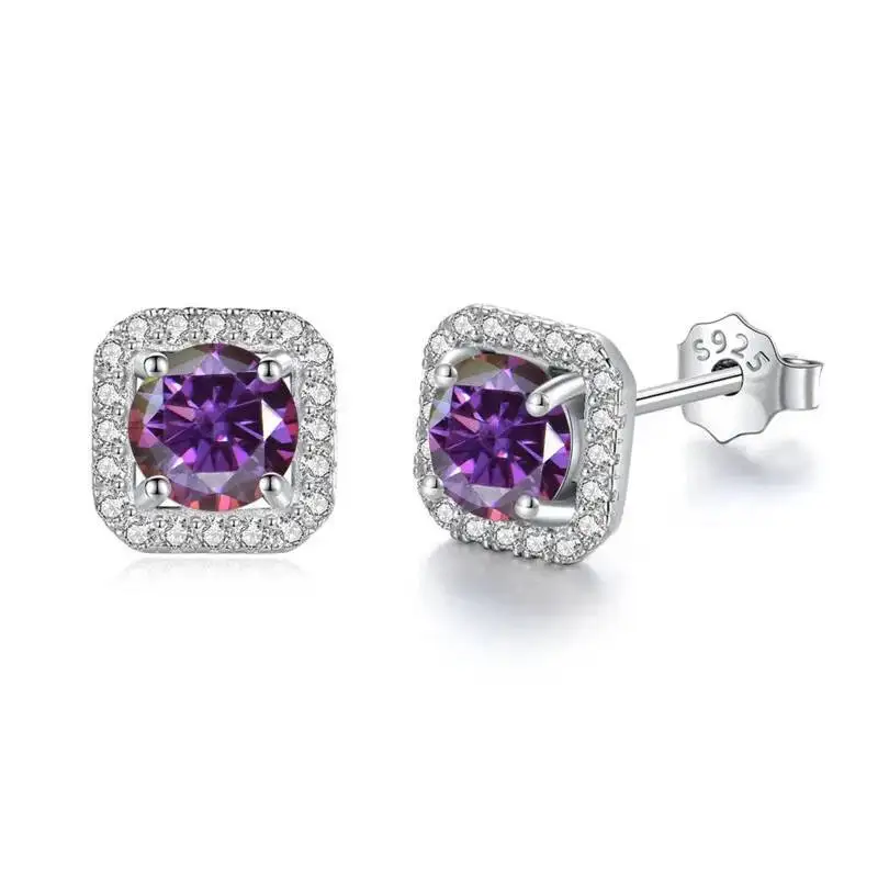 JoiasHome 925 Sterling Silver D Color VVS Moissanite Stud Earrings Women Luxury Fine Jewelry