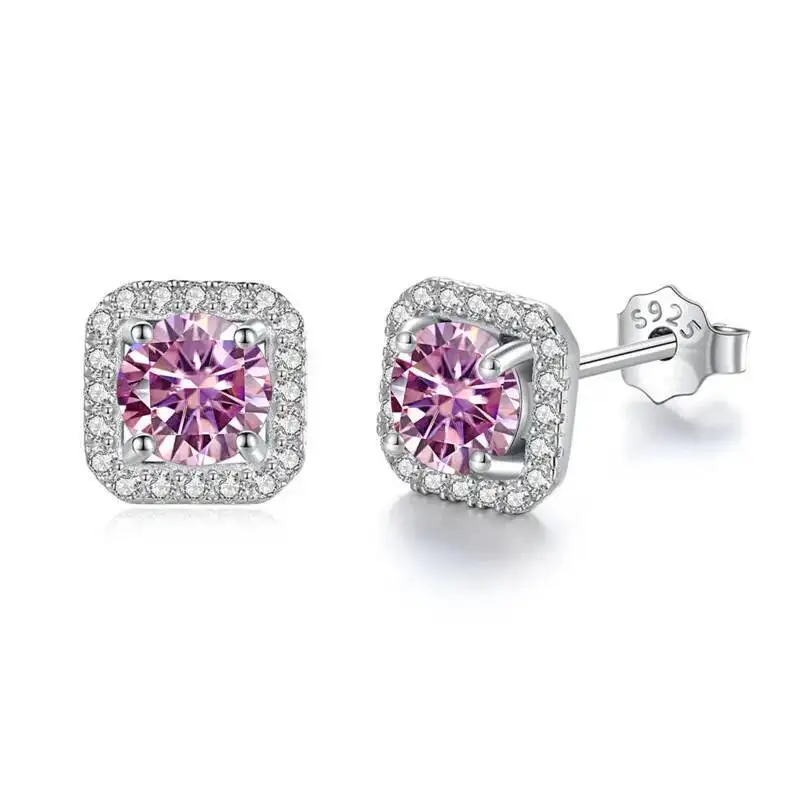 JoiasHome 925 Sterling Silver D Color VVS Moissanite Stud Earrings Women Luxury Fine Jewelry
