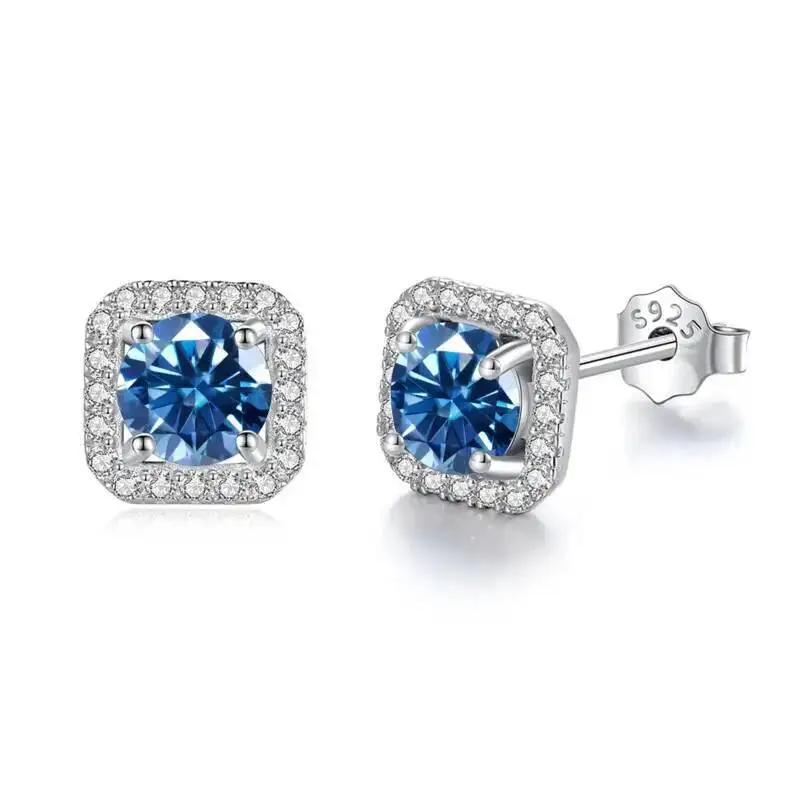 JoiasHome 925 Sterling Silver D Color VVS Moissanite Stud Earrings Women Luxury Fine Jewelry