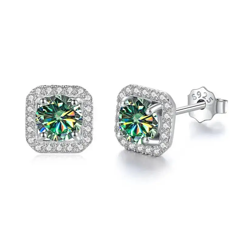 JoiasHome 925 Sterling Silver D Color VVS Moissanite Stud Earrings Women Luxury Fine Jewelry