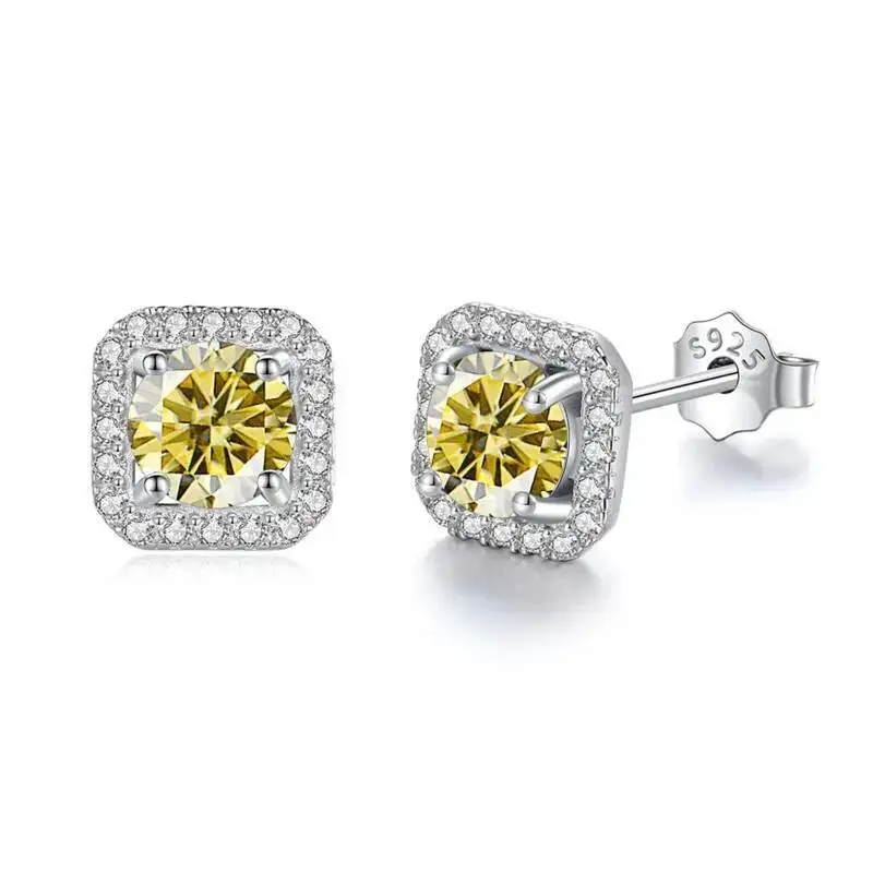 JoiasHome 925 Sterling Silver D Color VVS Moissanite Stud Earrings Women Luxury Fine Jewelry