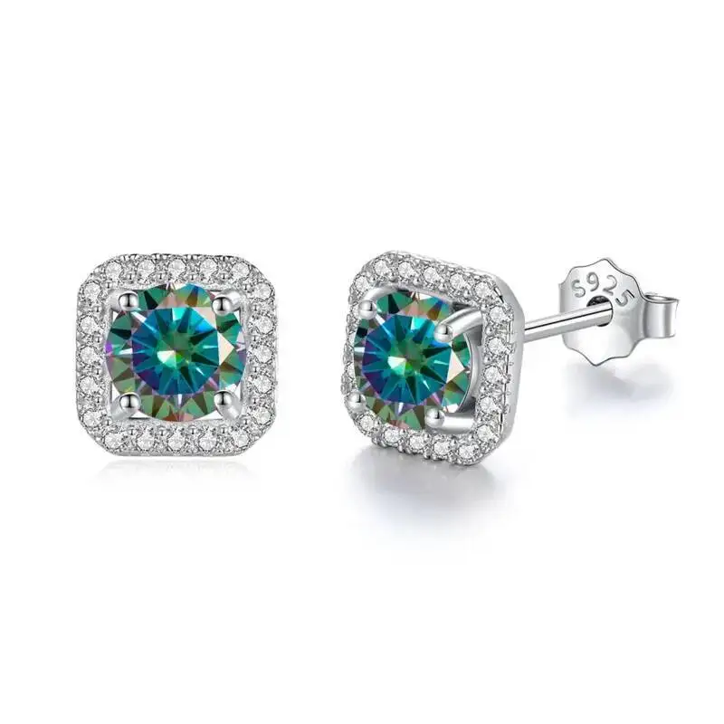 JoiasHome 925 Sterling Silver D Color VVS Moissanite Stud Earrings Women Luxury Fine Jewelry