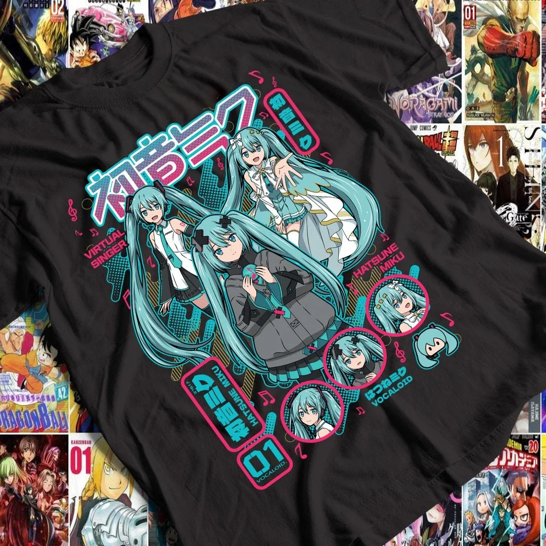 Adult and Children's Hatsune Miku Multi-form Character Collage Pure Cotton Subculture Personalized T-shirt