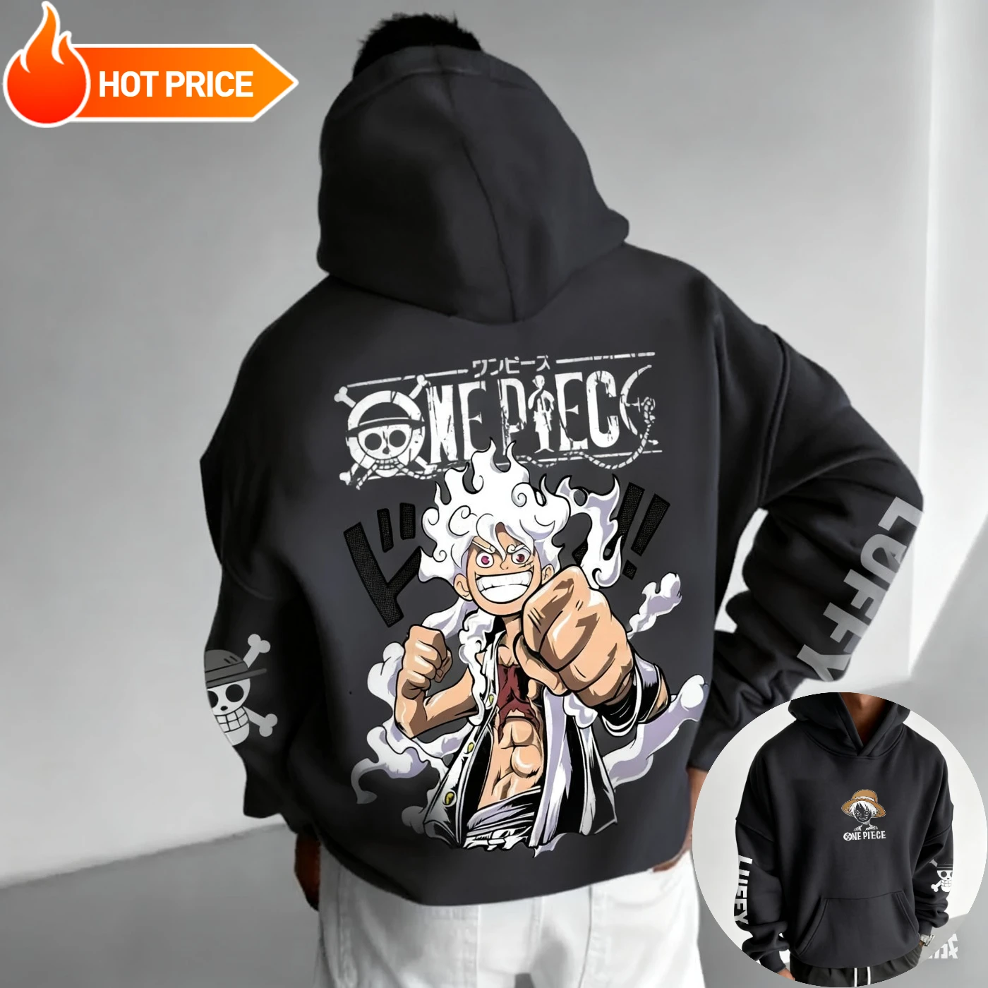 2026 New One Piece Luffy Gear5 Nika Anime Printed Hoodie Sweatshirt Men's and Women's Hoodie Men's Tops Sports Hoodie Y2K Hoodie