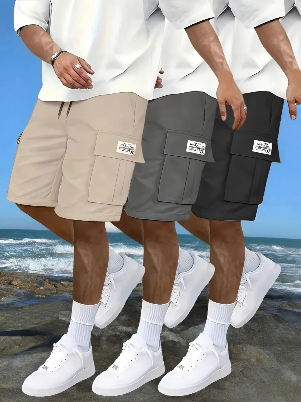 6XL Men's Plus Size Work Shorts Summer Comfort; Multi-pocket Outdoor Leisure Sport Beach Pants Hip Hop Elastic Waistband Shorts