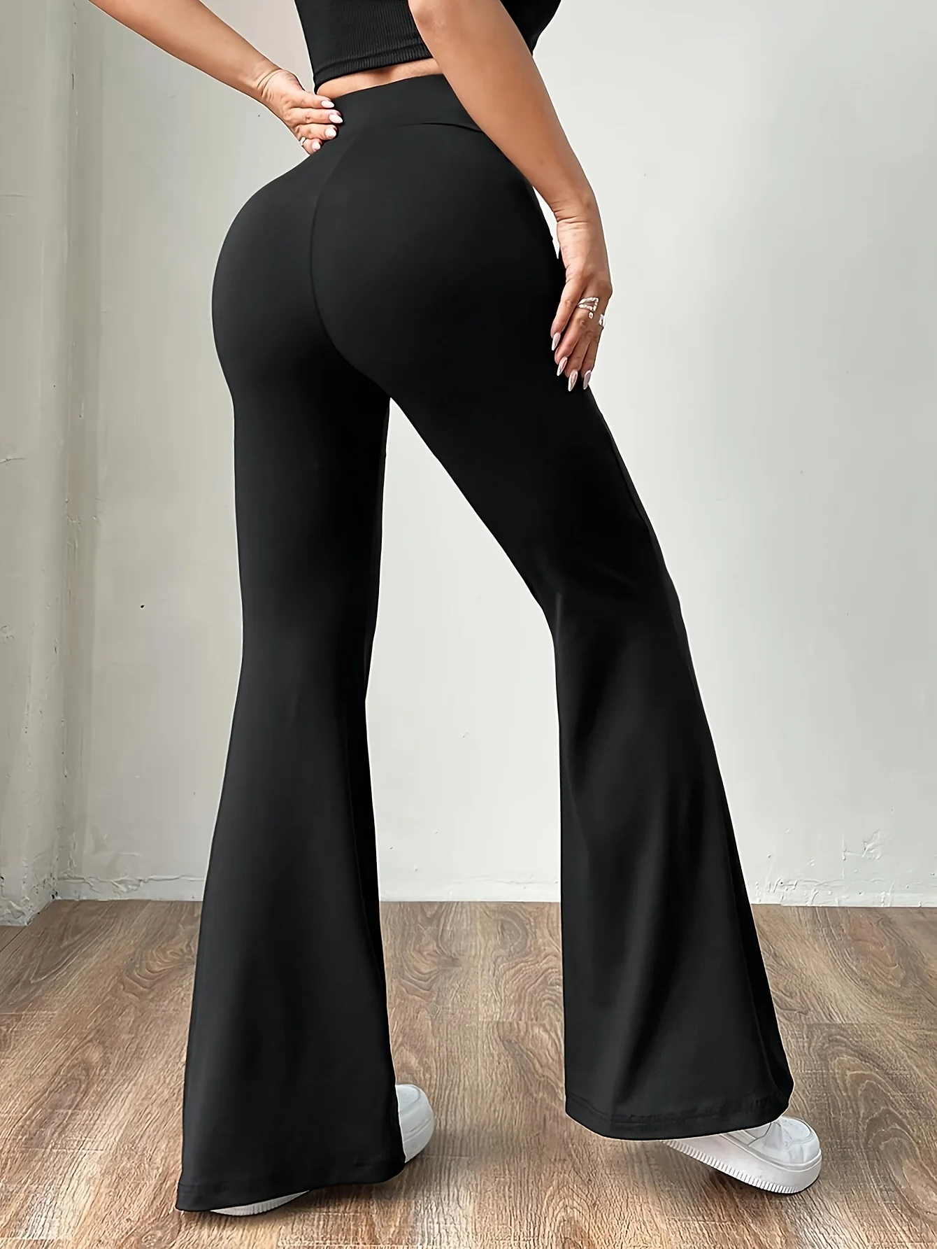Versatile Commute Casual Stretchy Flare Pants, High-Waisted Tummy Control Butt Lifting Leggings