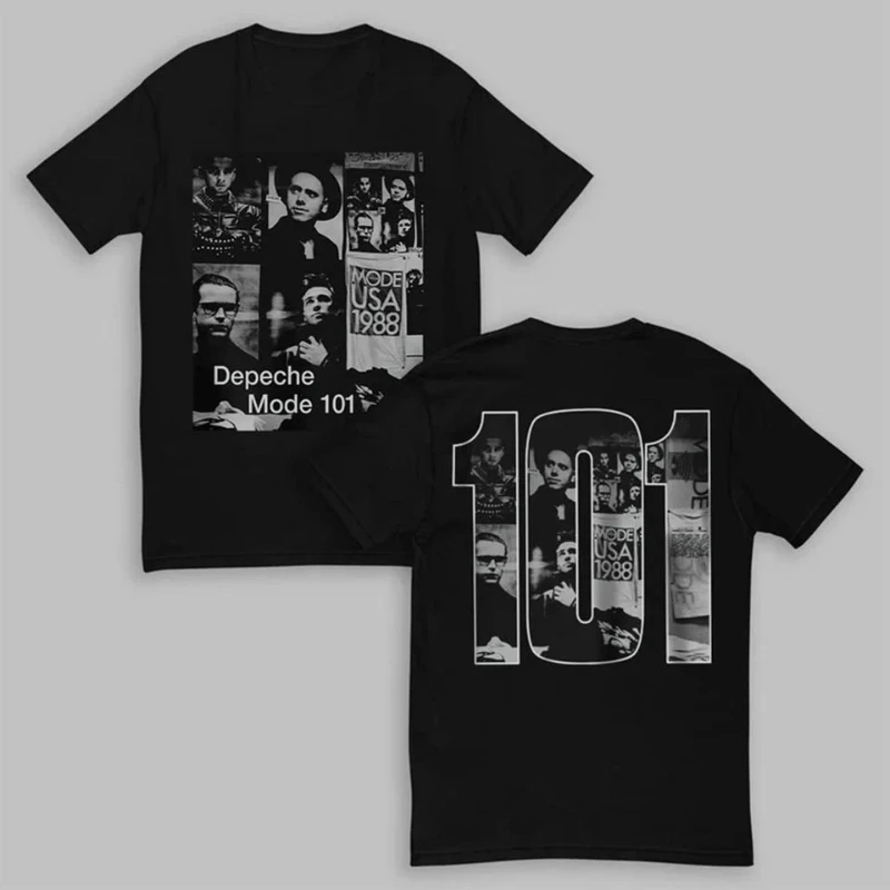 1989 Retro Depeche Mode 101 Depeche Mode Live Album T-Shirt Pure Cotton Couple Summer Streetwear Shirt  men clothing