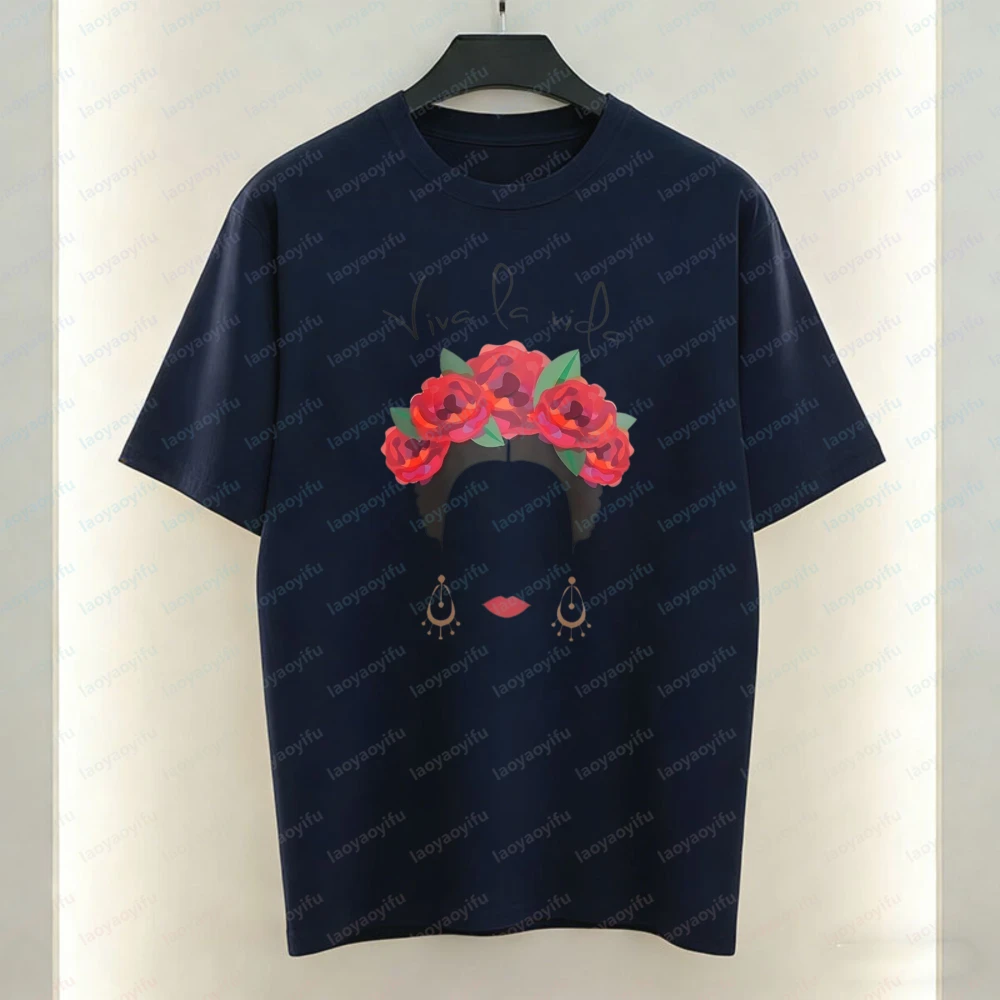 Frida Kahlo Viva La Vida Women T-Shirt Mexican Feminist Graphic Tops Boho Casual Cotton Tee Classics Retro Ropa Mujer for Women