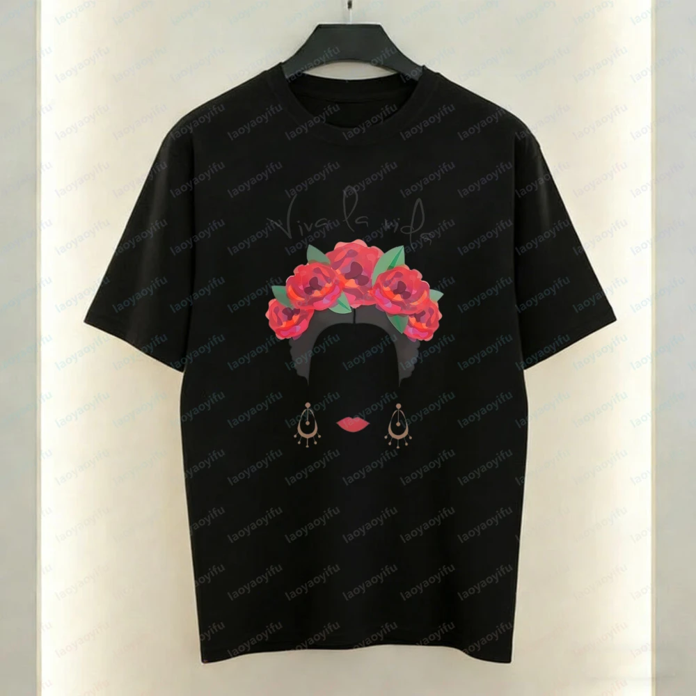 Frida Kahlo Viva La Vida Women T-Shirt Mexican Feminist Graphic Tops Boho Casual Cotton Tee Classics Retro Ropa Mujer for Women