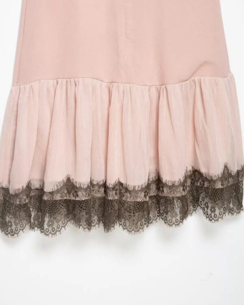 Women's Pink Lace Trim Spaghetti Strap Mini Dress V Neck Sexy Cute Summer Slip Dress Casual Daily Wear Size runs small