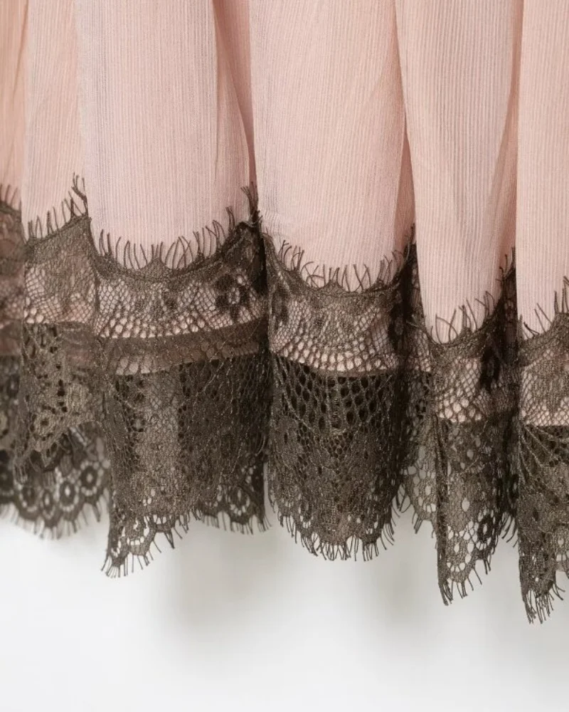 Women's Pink Lace Trim Spaghetti Strap Mini Dress V Neck Sexy Cute Summer Slip Dress Casual Daily Wear Size runs small