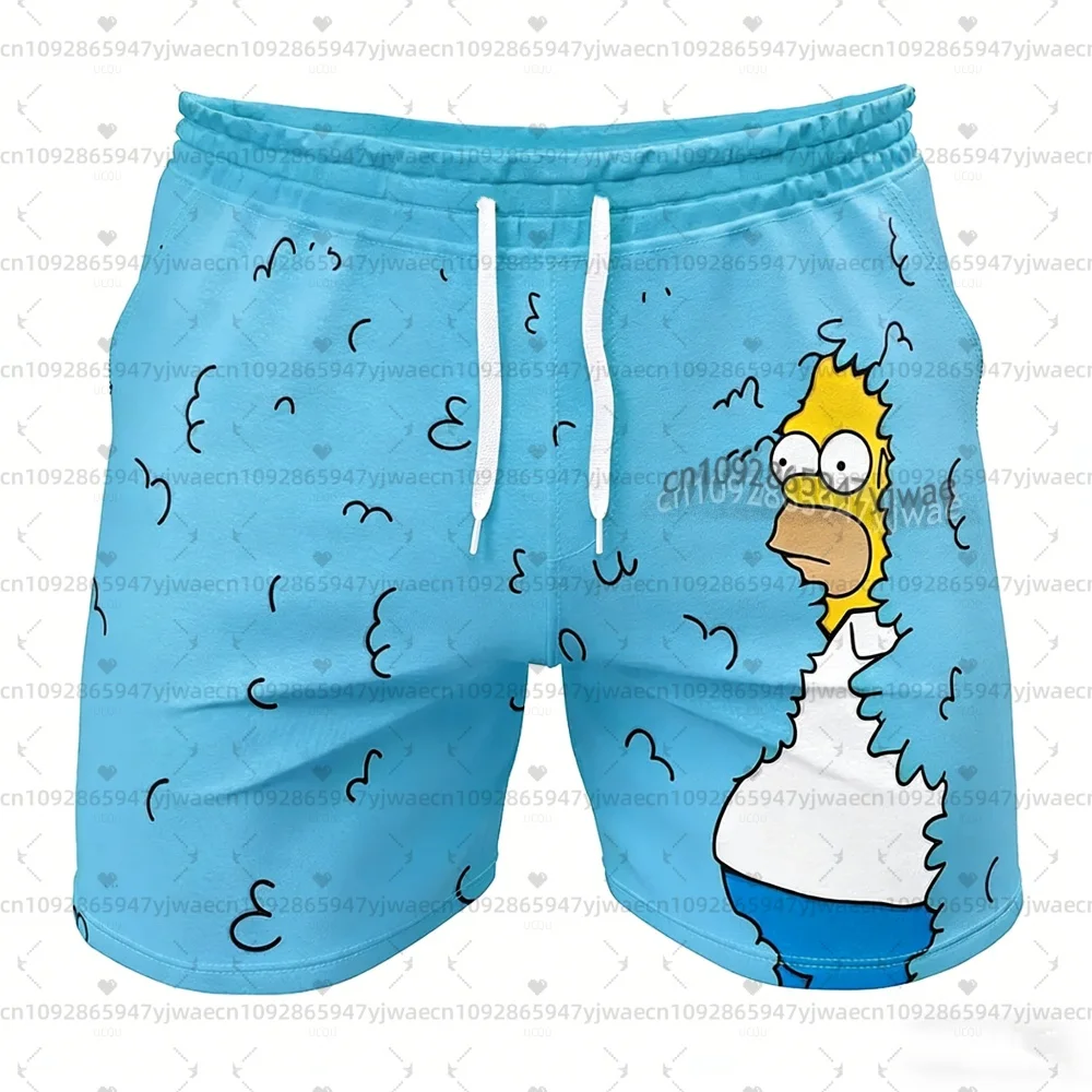 26 Holiday Summer Vacation Hawaiian Shorts Men'S The Simpsons Print Shorts Snowflake & Holly Print Quick-Dry Beach wear shorts