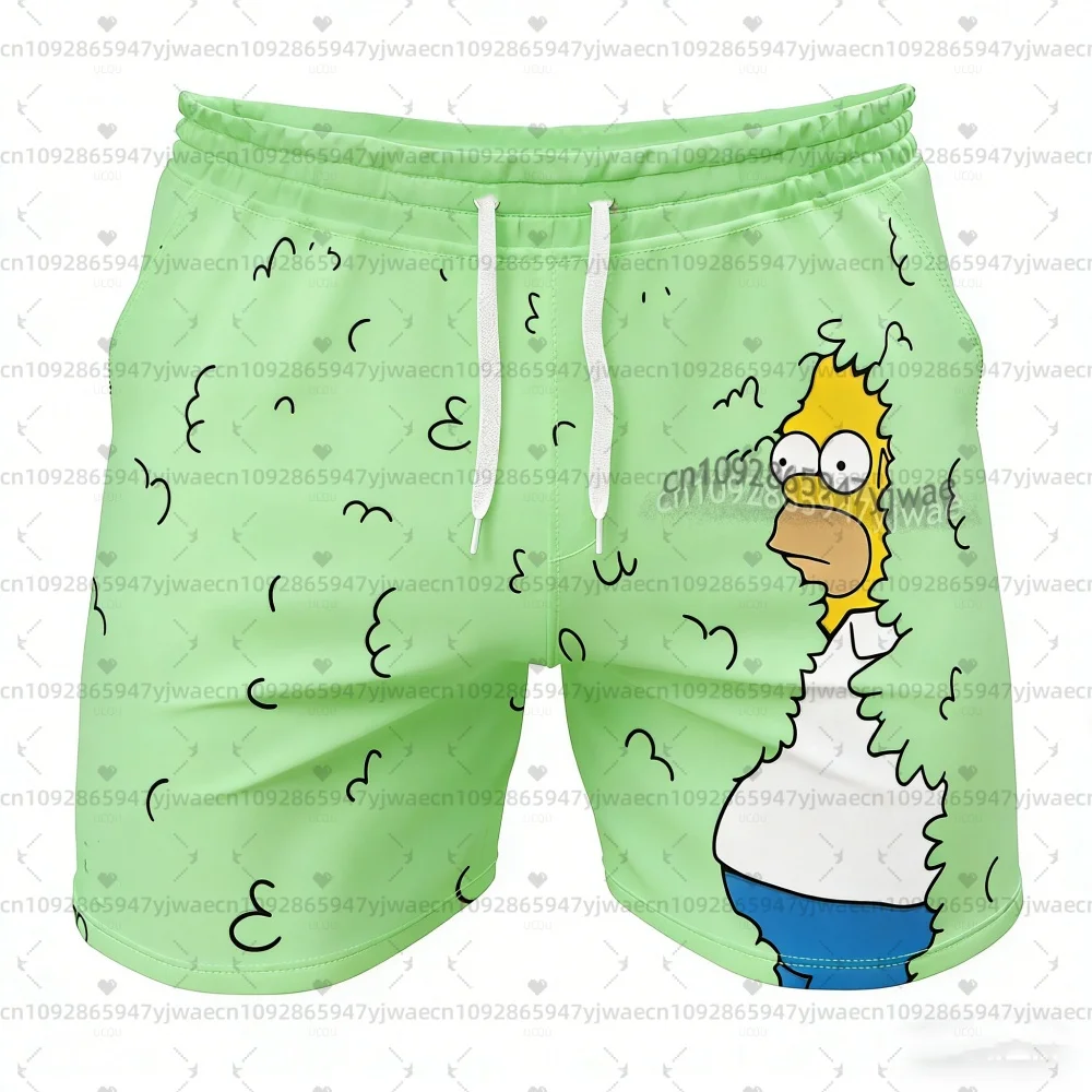 26 Holiday Summer Vacation Hawaiian Shorts Men'S The Simpsons Print Shorts Snowflake & Holly Print Quick-Dry Beach wear shorts