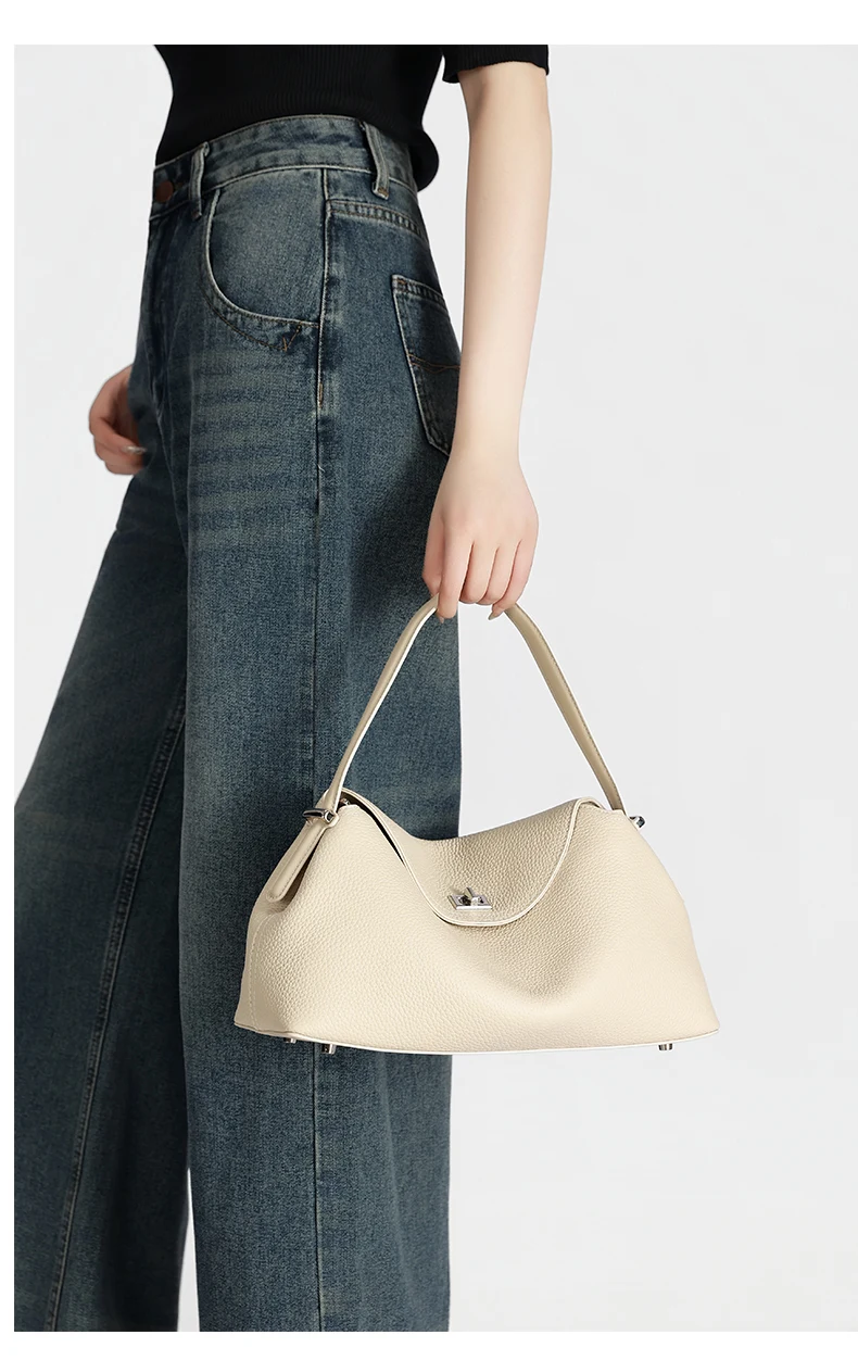 Women's High-Quality Cowhide Large Capacity Casual Shopping Bag Genuine Leather Handbag Fashionable Retro Designer Luxury Bag