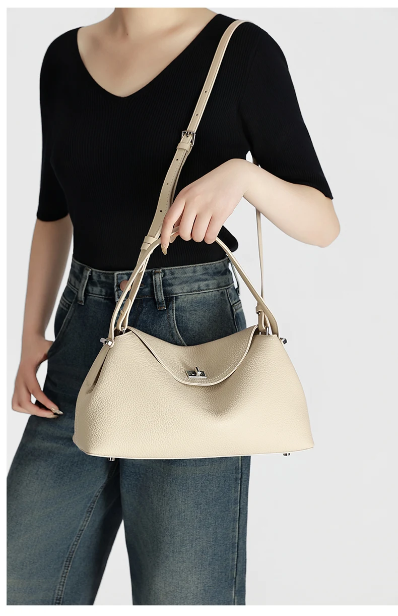 Women's High-Quality Cowhide Large Capacity Casual Shopping Bag Genuine Leather Handbag Fashionable Retro Designer Luxury Bag