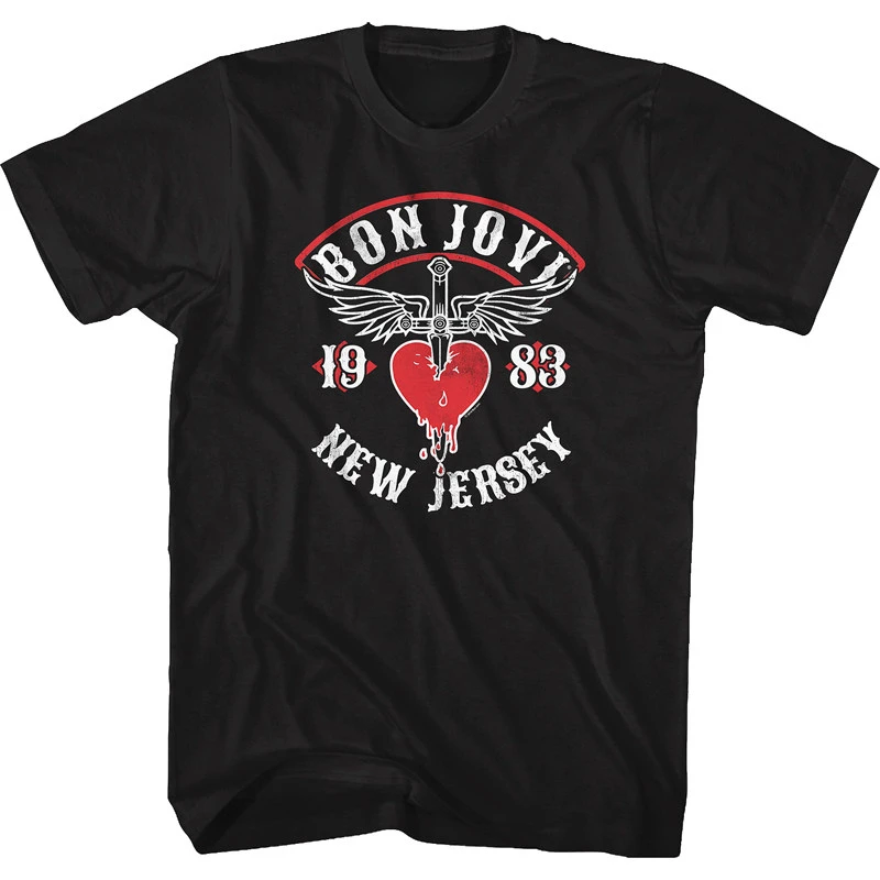 Metal Bon Jovi Rock Band Casual T-Shirt Men's and Women's Luxury Band Brand