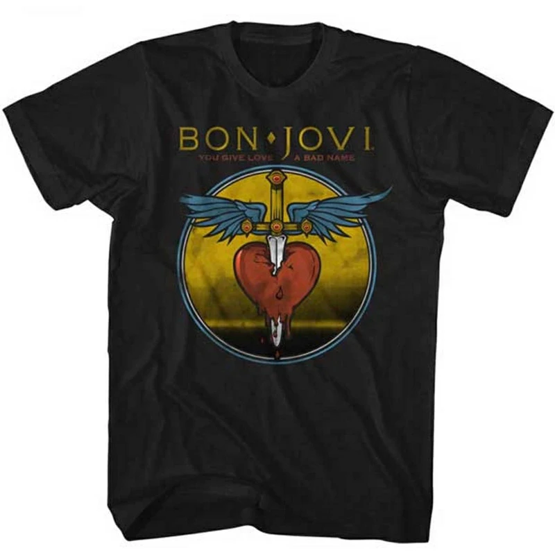 Metal Bon Jovi Rock Band Casual T-Shirt Men's and Women's Luxury Band Brand
