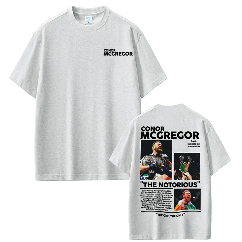 Conor Mcgregor The Notorious Merch T Shirts Men's Clothes Harajuku Cool High Street T-shirts 100% Cotton Loose Oversized T Shirt
