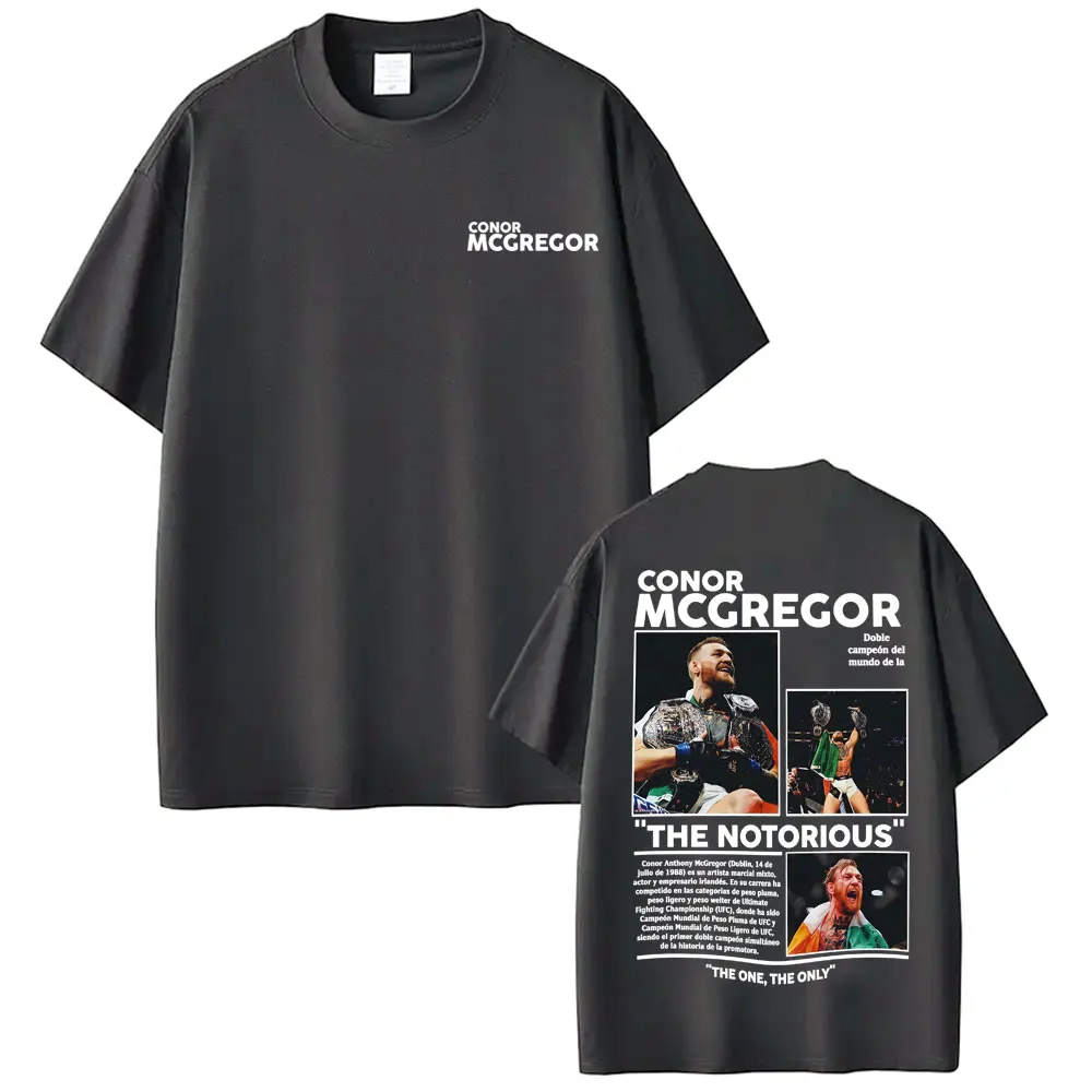Conor Mcgregor The Notorious Merch T Shirts Men's Clothes Harajuku Cool High Street T-shirts 100% Cotton Loose Oversized T Shirt