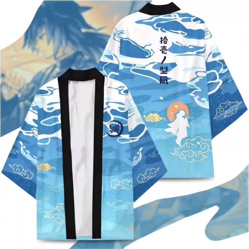 Japanese Anime Character Printed Kimono Cardigan Men Women Summer Butterfly Kochou Shinobu Printed Japanese Traditional Costume