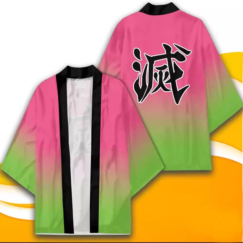 Japanese Anime Character Printed Kimono Cardigan Men Women Summer Butterfly Kochou Shinobu Printed Japanese Traditional Costume