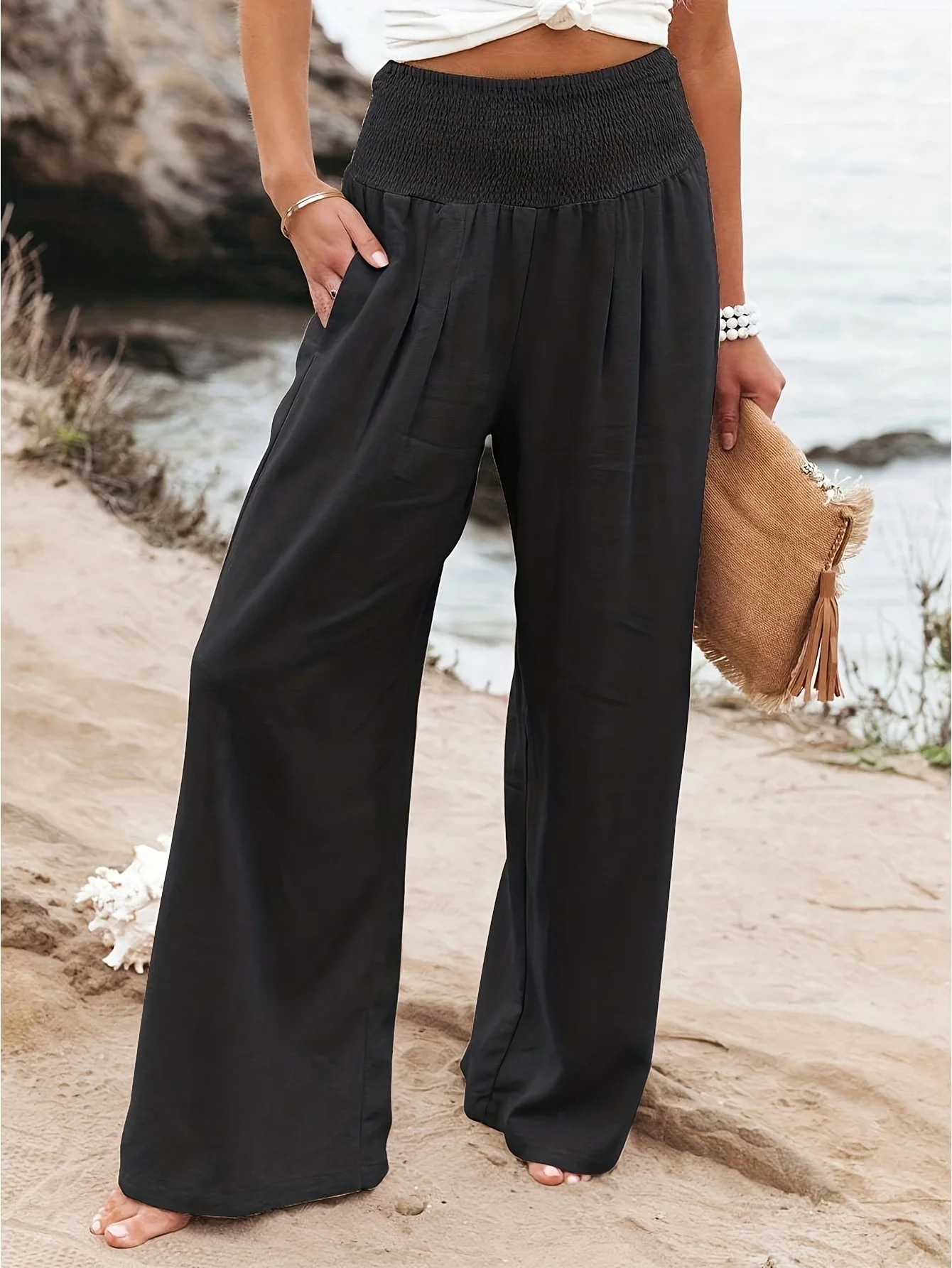 Spring and summer new fashion women's casual pants, casual style, comfortable mid waist pants for women