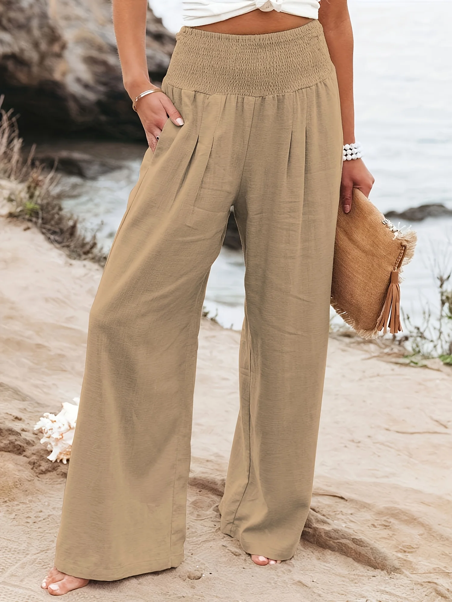 Spring and summer new fashion women's casual pants, casual style, comfortable mid waist pants for women