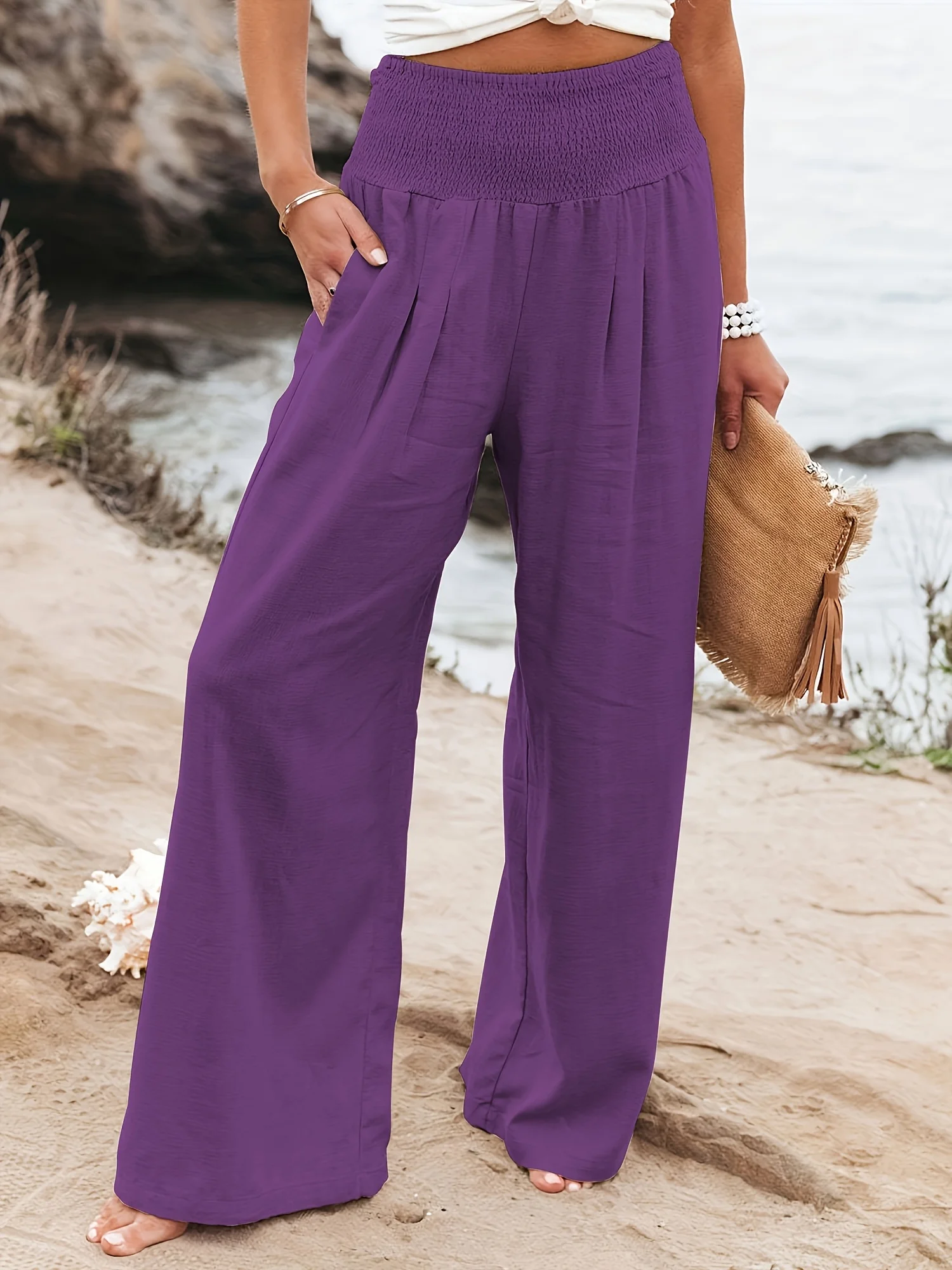 Spring and summer new fashion women's casual pants, casual style, comfortable mid waist pants for women