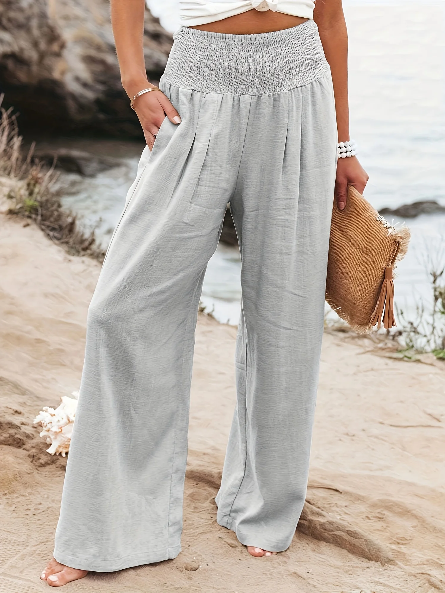Spring and summer new fashion women's casual pants, casual style, comfortable mid waist pants for women