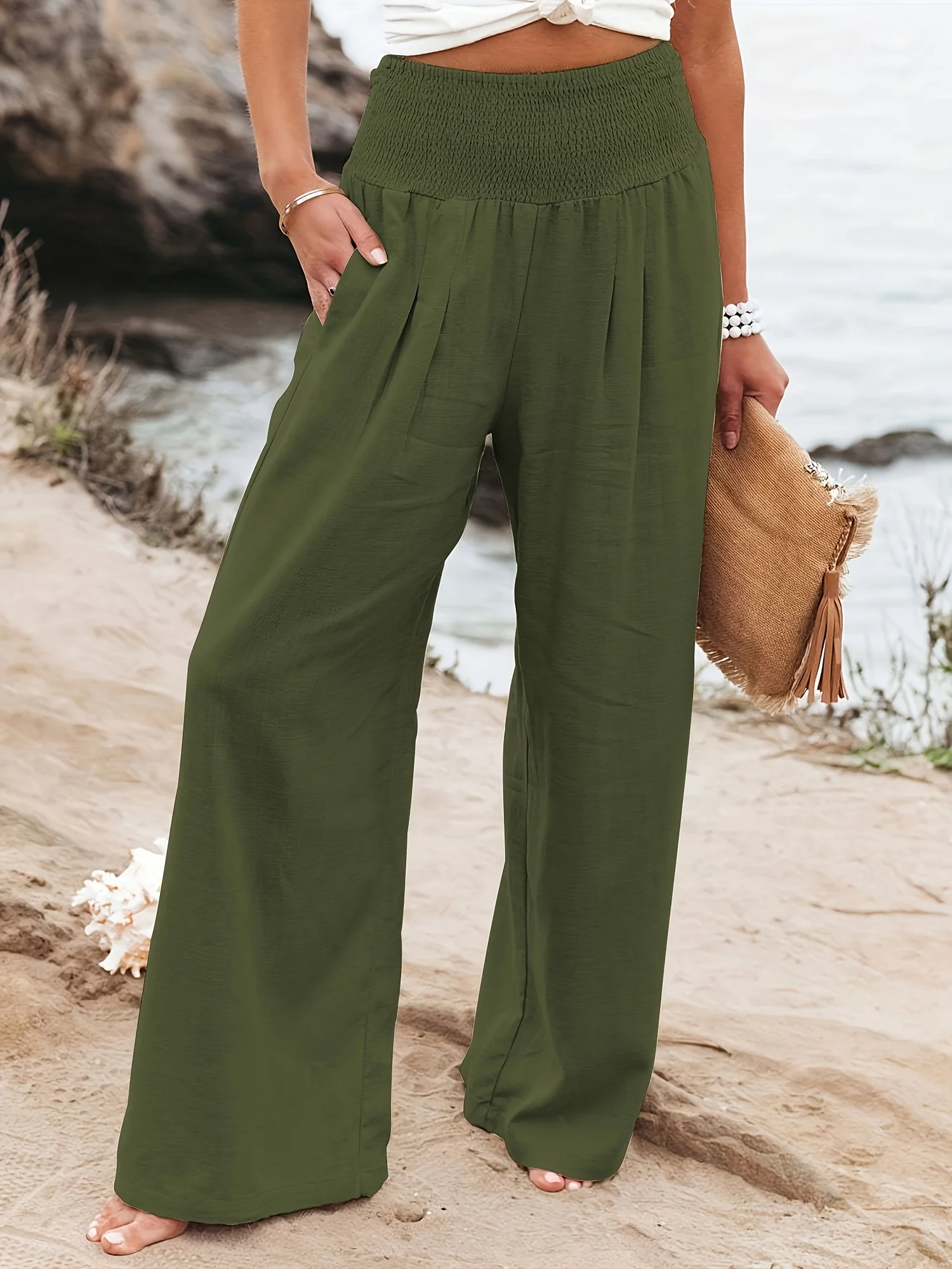 Spring and summer new fashion women's casual pants, casual style, comfortable mid waist pants for women