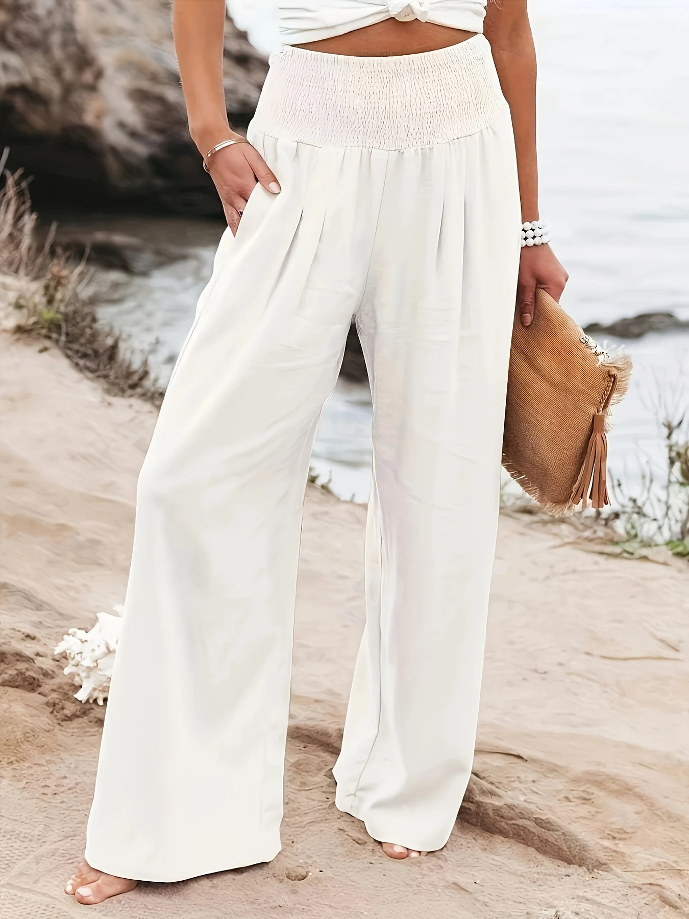 Spring and summer new fashion women's casual pants, casual style, comfortable mid waist pants for women