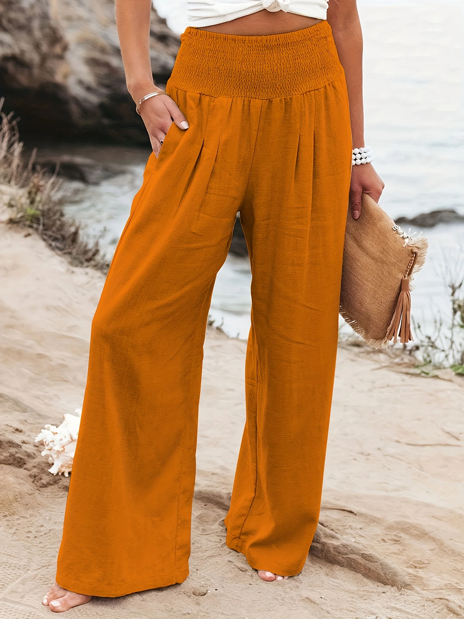 Spring and summer new fashion women's casual pants, casual style, comfortable mid waist pants for women