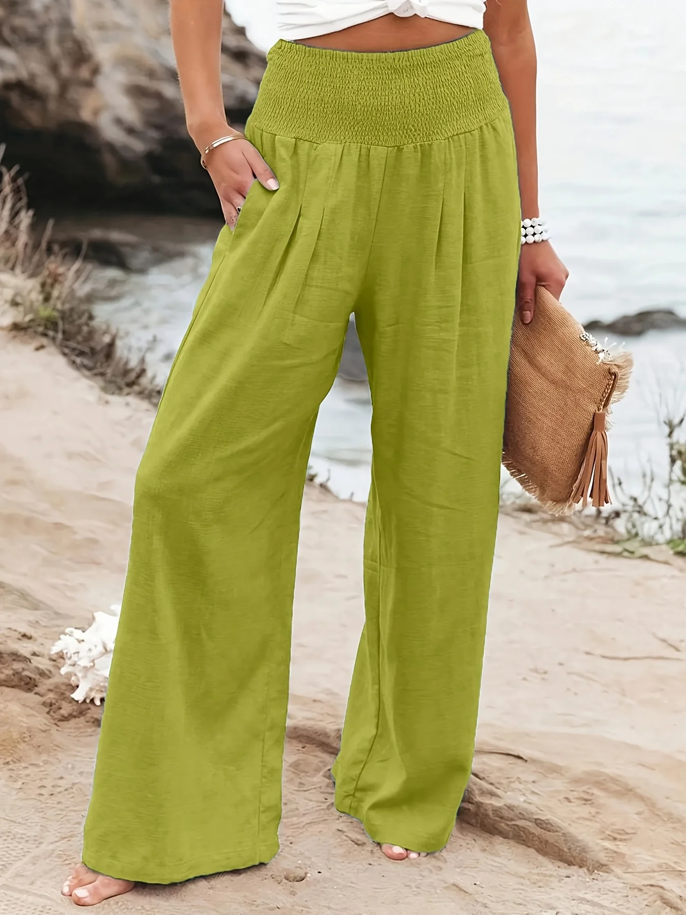 Spring and summer new fashion women's casual pants, casual style, comfortable mid waist pants for women